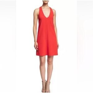 Alice + Olivia Halle Deep V-Neck Mini Dress
